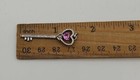 Estate Find Vintage LOUIS J MEYER Pink Sapphire Love Key Pendant — photo 6