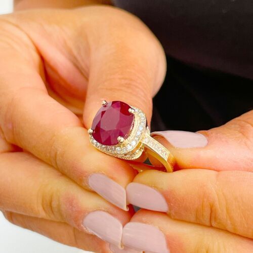 14K Yellow Gold Stamped QCD 1.25 TCW Ruby & Diamond-Accented 14K Yellow Gold Stamped QCD 1.25 TCW Ruby & Diamond-Accented