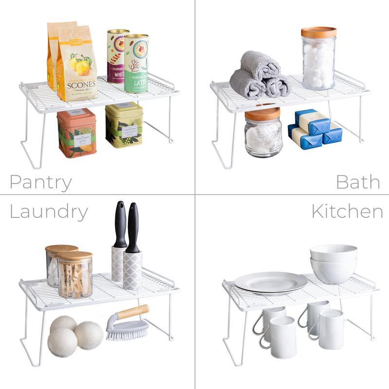 Folding Metal Kitchen Pantry Organizer Storage Rack Wire Shelf Space