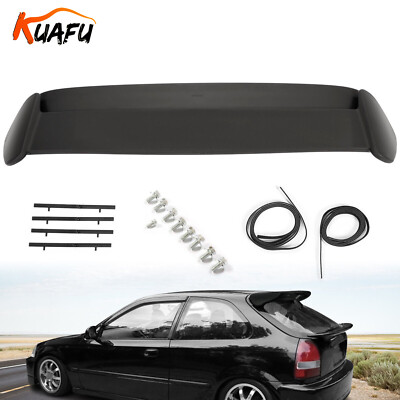 Rear Roof Spoiler Wing Black For Honda Civic 1996-2000 Hatchback JDM R Style