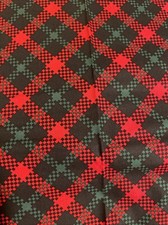 Holiday Cotton 1 Yard Precut RED GREEN PLAID Fabric New