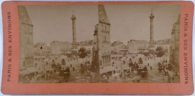 Paris & seine Umgebung. Place de la Bastille. Stereoview. Stereo Foto Album. Animiert