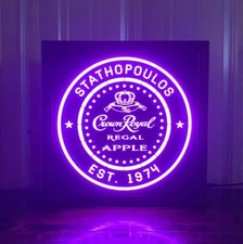 Custom Crown Royal Apple Whisky LED Sign Personalized, bar pub, Lighted non neon