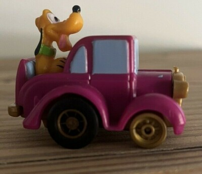 Vintage 1988 Disney Pluto Purple Pink Pull Back Car McDonald's Toy