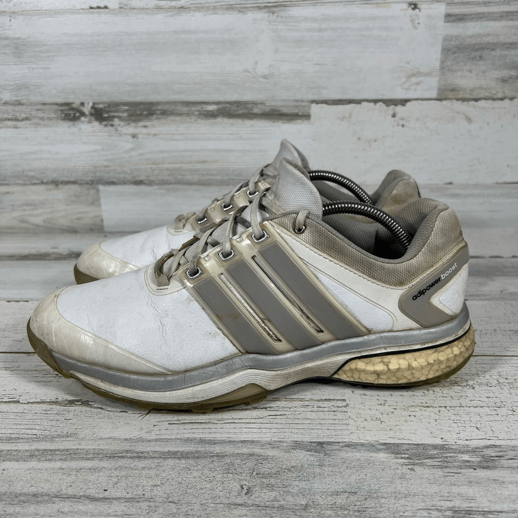 Adidas Mens Adipower Boost Golf Shoes White Beige Lace Up Low Top Size 10.5 thumbnail 2