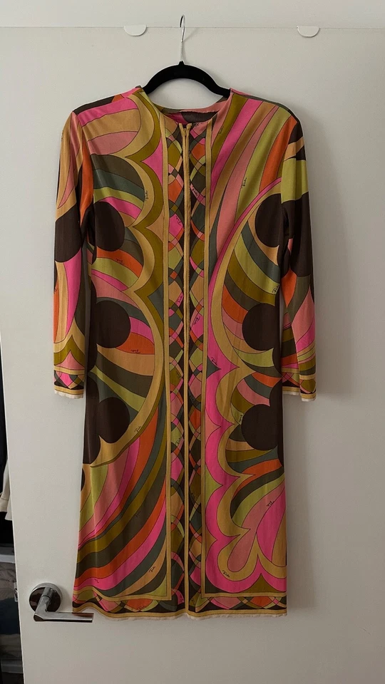 Vestido Emilio Pucci Vintage - S/M Retro Años 60 Exclusivo Sak's Italia 32" Cintura Cremallera Foto 2 de 4