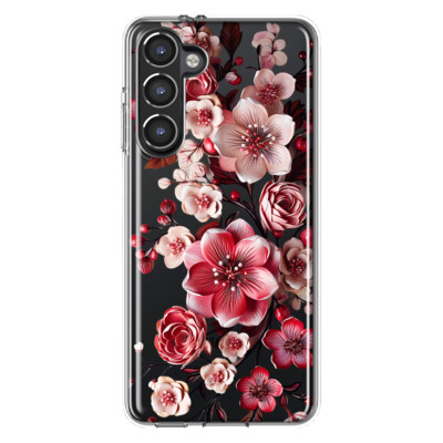 Mundaze Case for Samsung Galaxy S23 Plus Cover Red White Cherry Love Flowers