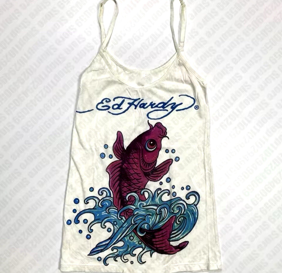 Ed Hardy ocean graphic tank top for men