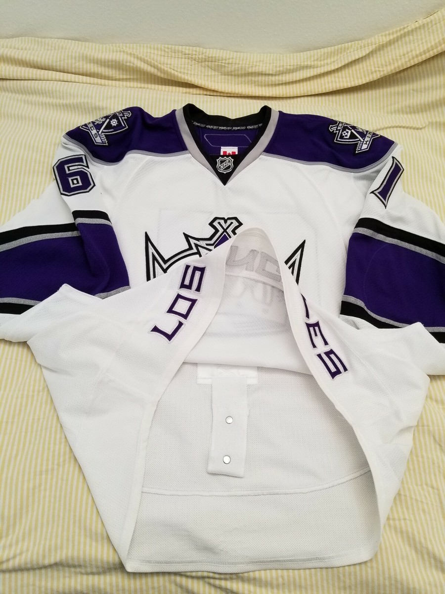 GAME WORN LA KINGS WHITE AND PURPLE JERSEY LEWIS