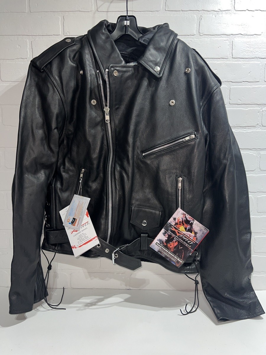 Motorcycle Jacket Men Durable Leather Jacket NWT! Very Nice
