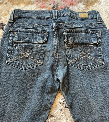 See Thru Soul Low Rise Stretch Flare Jeans Womens Size 27 style TP008F8JSU - Picture 3 of 11