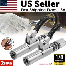 2 Pack Grease Gun Coupler High Pressure Quick Release Lock Oil Injection Nozzles