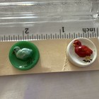 Lot of 5 Vintage Hand Painted plastic Novelty chicks Sewing Buttons Round — photo 3
