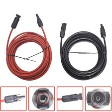 1Pair 30ft Black  Red 12AWG Solar Panel Extension Cable Wire Connector
