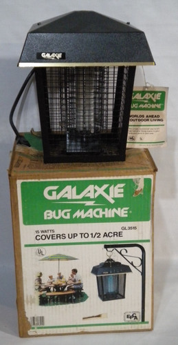 Vintage Galaxie GL3515 Outdoor Bug Insect Zapper w/ Original Box TESTED WORKS