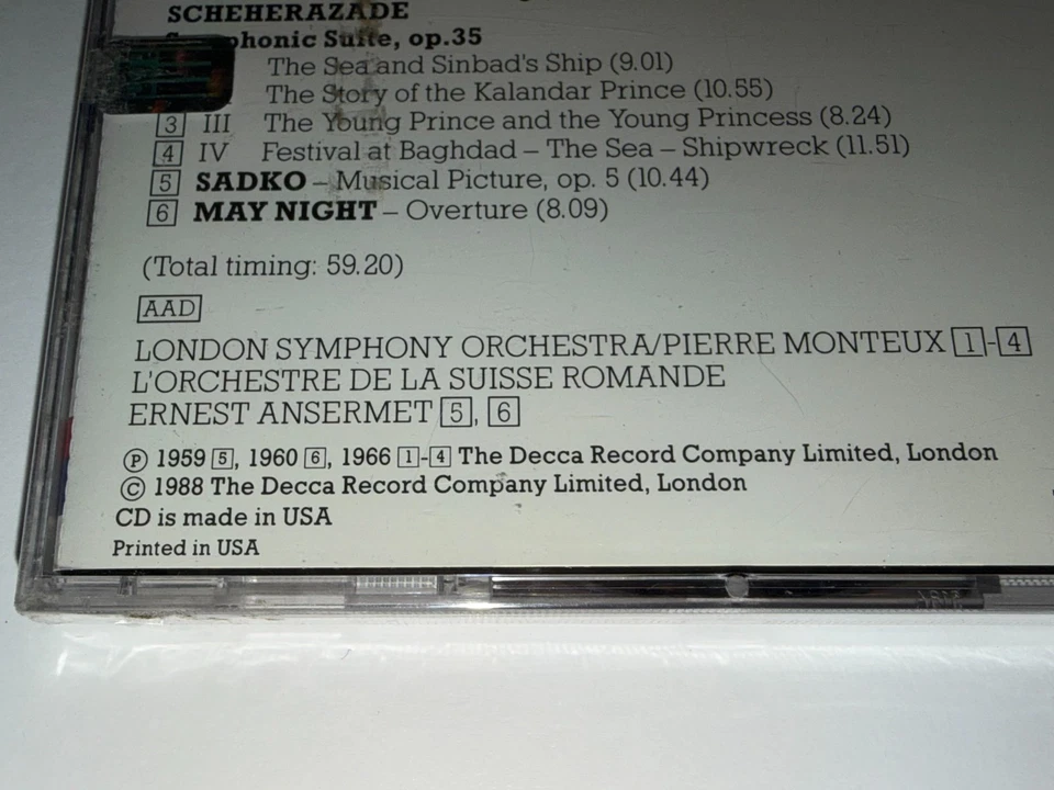 Rimsky-Korsakov Scheherazade CD Weekend Classics Sadko/May Night *NEW/SEALED* - Image 3 of 4