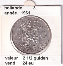 K ) pays-bas gulden 2 1/2 1961    ( 3  )