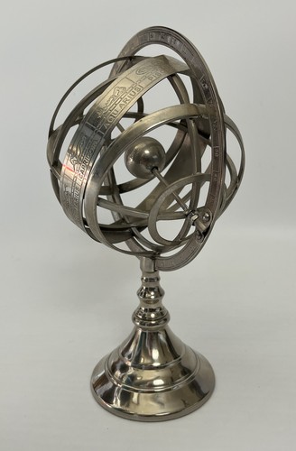 Armillary Sphere Libra Decorative Celestial Zodiac Rotating Stainless Steel - Picture 3 of 7