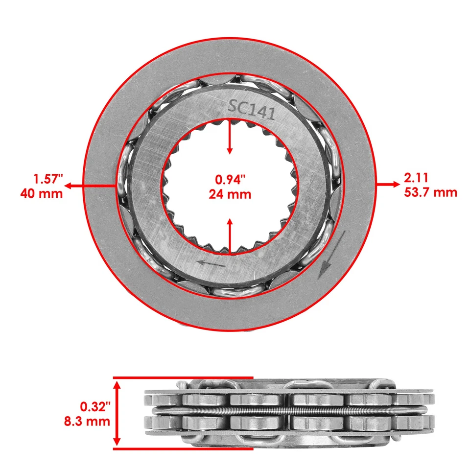 for Yamaha PRO-4 Pro Hauler 1000 YFU1W 1989 Clutch Hub One Way Bearing Foto 2 de 4