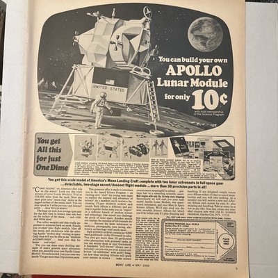 1969 APOLLO LUNAR MODULE Model Print Ad Advertisement   EX