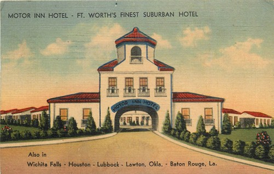 #ad 1945 Fort Worth Texas Motor Inn Hotel Ste Karcher Occupation Postcard 25 10919 $14.99
