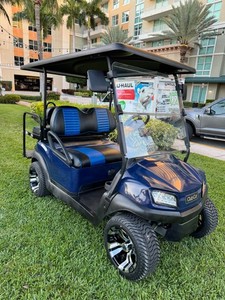 2022 LITHIUM blue Club car Precedent TEMPO 4 seat Golf Cart new rims tire lights