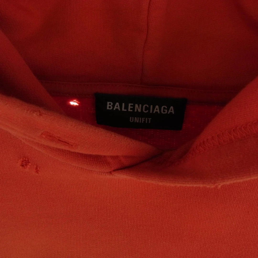 Felpa con cappuccio maglione BALENCIAGA 674986 TLVJ3 MAISON vestibilità ampia rossa usata LIFE 0