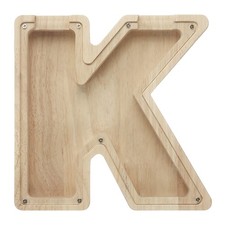 Wooden Letter Piggy Bank, Letter K, 1 Pcs