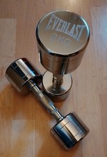 Everlast Chrome Dumbbells Unisex Textured 2 x 6kg (PAIR) FAB CONDITION