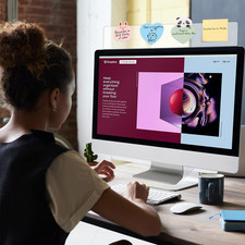 Monitor Memo Board Top Mount,18" Monitor Sticky Note Holder,Sticky Boards,Mes...