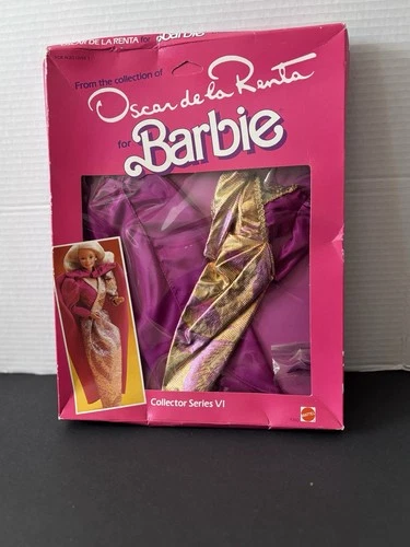 Vintage Barbie 1984 Oscar de la Renta Collector Series VI Purple Gown 3pc Set