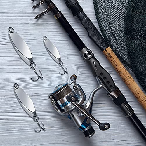 Fishing Lures Metal Spoons Treble Hooks Saltwater Spinner Baits for Trout Bass 5 - Image 6