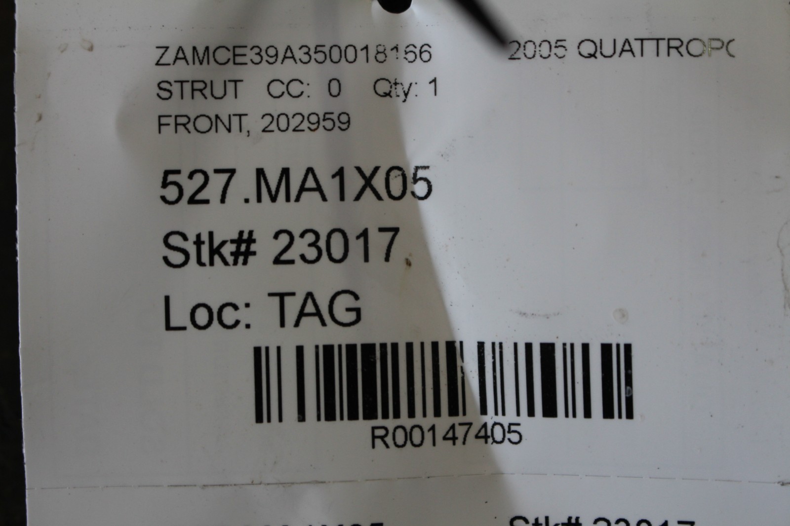 Maserati Quattroporte, Front Shock Absorber, Used, P/N 202959