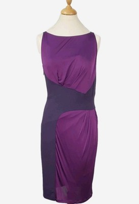 Versace Collection lila Kleid figurbetont stretchig Gr. 44 Damen