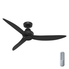 Hunter Fan 52 inch Matte Black Outdoor Ceiling Fan with Remote and Light