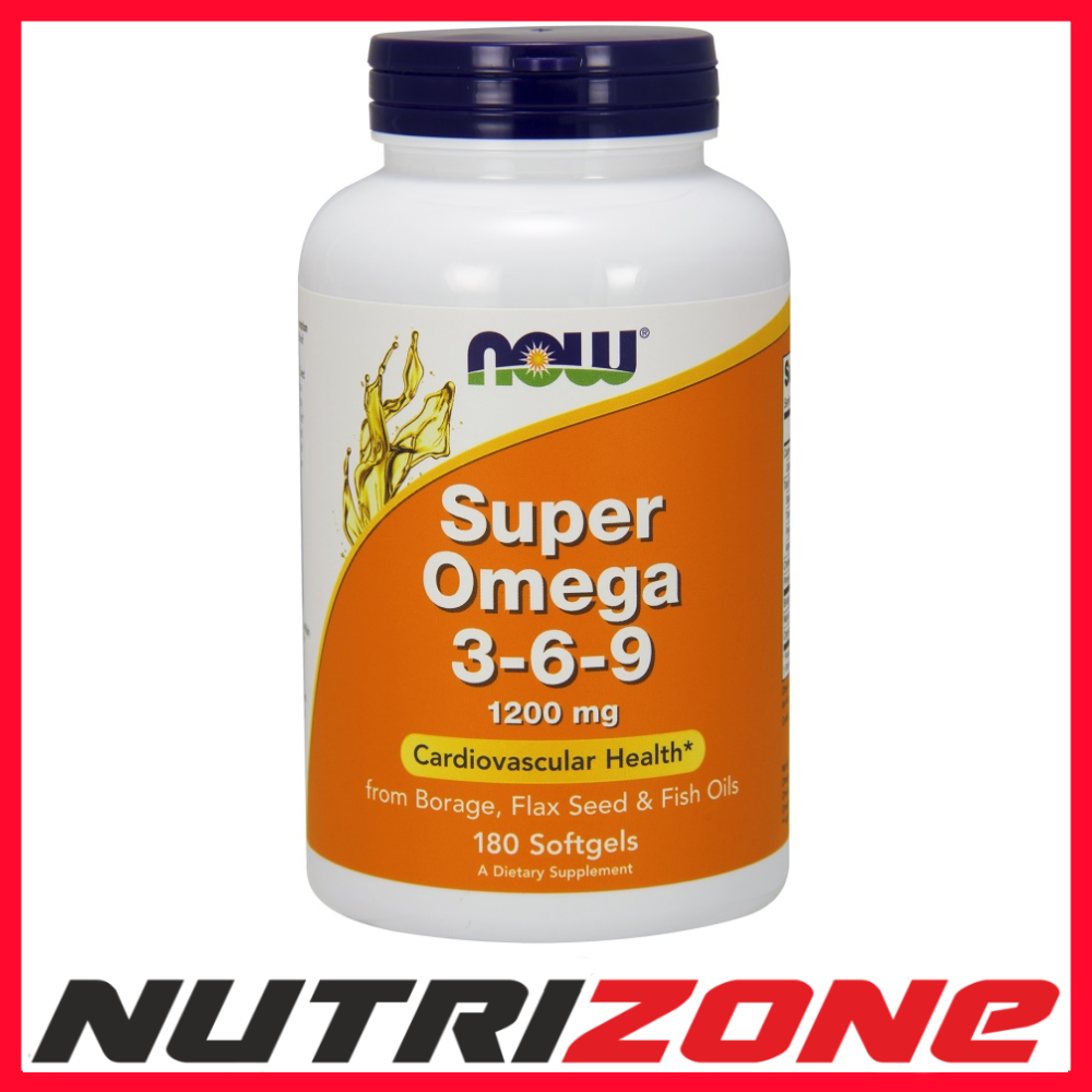 Now Foods Super Omega 3-6-9 1200mg Cardiovascula Health - 180 softgels