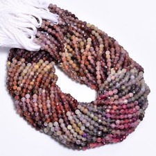 Natural Multi Spinel Gemstone Round Shape Faceted Beads 4 mm Strand 12.5" UGB574