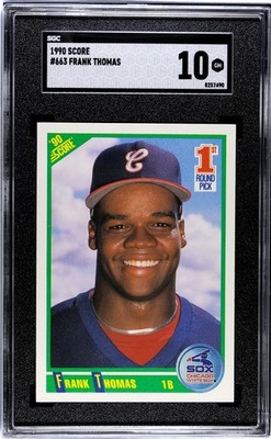 1990 Score Frank Thomas RC 1st Round Draft Pick #663 SGC 10 GEM MINT