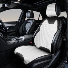 Universal Car Seat Covers - 1 Piece Leather  Waterproof Front Seat - White