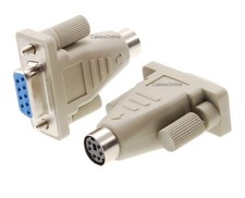 CablesOnline 2-Pack PS/2 MiniDin6 Female to DB9 Serial Female Mouse Adapter, ...