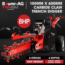BAUMR-AG TRN660 8HP 600mmx90mm Trench Digger Tungsten Carbide Teeth 4-Depth Adj