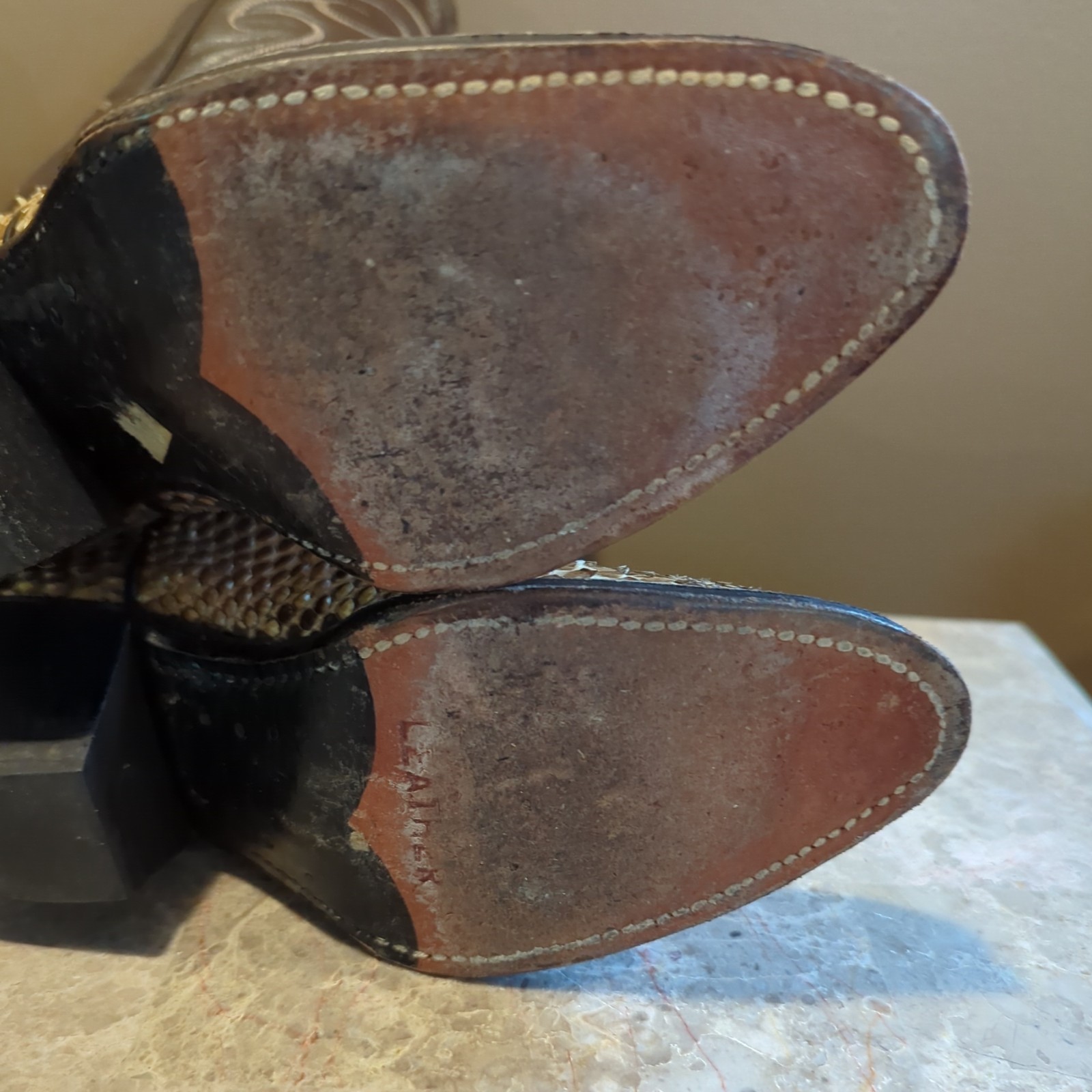 Vintage Abilene Back Cut Python Cowboy Boots Size… - image 8