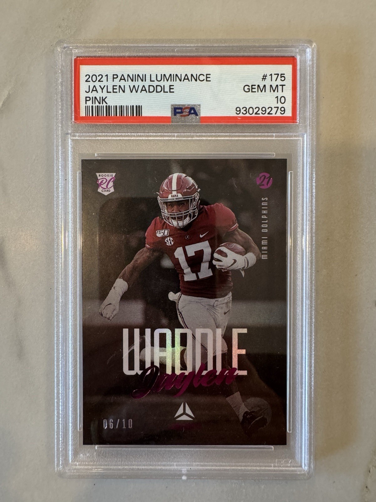 Jaylen Waddle Panini Luminance #175 Pink