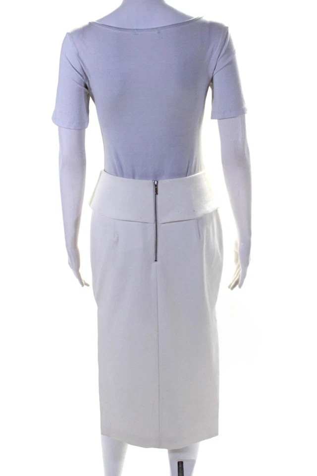 Saia Midi Finders Keepers Feminina Cintura Dobrada com Zíper Fenda Lateral Branca Tamanho P - Imagem 3 de 4