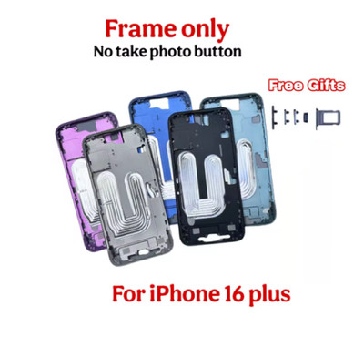 For iPhone 16 Plus Middle Frame Bezel Housing Side Button Chassis Repair Replace