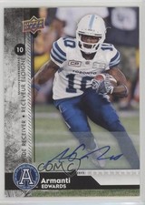 2018 Upper Deck CFL Auto Armanti Edwards #56 Auto c6x