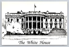 Vintage 1988 White House Sketch Postcard by Terry Groner USA Made