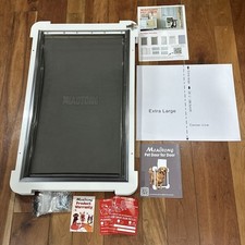 3-Flap Never Rust Extra Large Dog Door for Doors with Sliding Lock Panel,