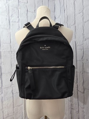 kate spade Black Nylon Backpack with Front Zip Pocket Carter Nylon Large Backpack | Kate Spade Outlet main image 2