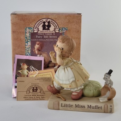 VTG. Enesco Once Upon a Fairy Tale Series  Little Miss Muffet  Ceramic  Figurine